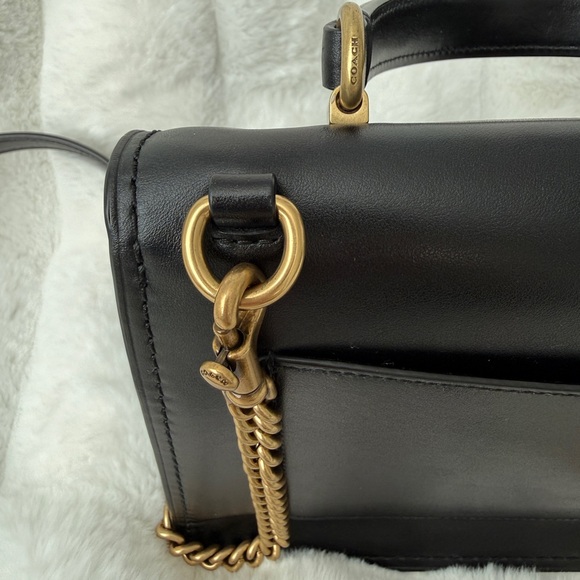 Coach Parker Top Handle Bag, Black Leather, Crossbody bag, Satchel - Picture 11 of 12